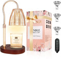 Candle Warmer Lamp with Timer & Dimmer, Candle Warmer Height Adjustable, Fits All Jar Scented Candles, Candle Lamp with 3 Bulbs, Charming Gift Box with Ribbon for Gifting