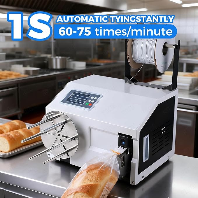 Automatic Twist Tie Machine, Multi-Functional Bag Closure Bundling Tool with 300m Premium Twisted Bands, 5-30mm Precision Tying Range, Automatic Tying and Cutting Functions.(Bundling)