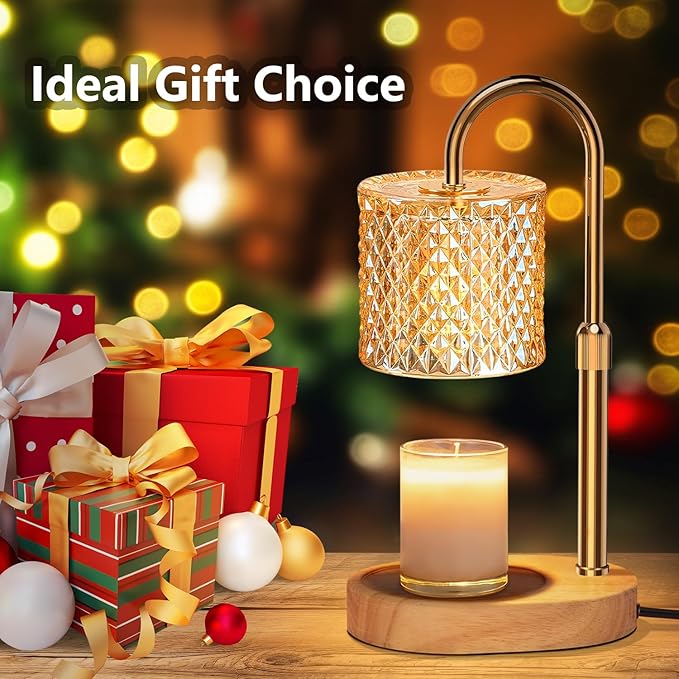 seenlast Electric Candle Lamp Warmer with Timer Dimmer Adjustable Height,Gifts for Women and Men,Vintage Home Decor