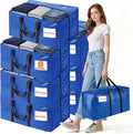 Extra Large Moving Bags Heavy Duty Storage Bags with Zipper Handles, BETU 8 Pack Clothes Storage Totes Bins Packing Moving Boxes, Moving Supplies for College Dorm Essentials, Space Saving, Blue