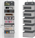 VERONLY Over The Door Hanging Organizer Storage with 5 Large Pockets,Wall Mount Clear Windows and 2 Widened Metal Hooks for Pantry,Nursery,Diapers,Bathroom,Kitchen,Closet,Dorm