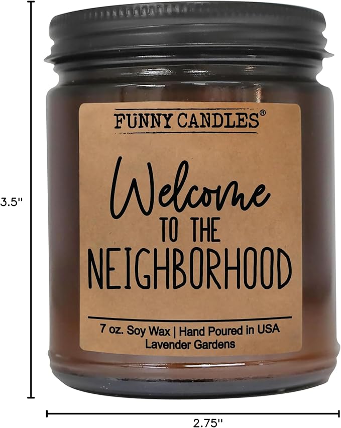 Welcome to The Neighborhood Gift, New Neighbor Welcome Present, Best Housewarming Gifts 2025, House Warming for New Home Decor, Apartment - Lavender Scented Candles Made in USA