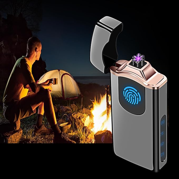Triple Arc Plasma Lighter 500 mAh Battery USB Rechargeable Windproof Cool Lighter (Black)