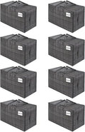 VENO 8 Pack Extra Large Heavy Duty Moving Bags with Wide Opening & Reinforced Handles, Reusable Storage Tote Bags with Strong Zippers for Clothes, College Dorm Essentials & Moving Supplies