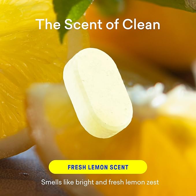 BLUELAND Multi-surface Cleaner, Starter Set, Fresh Lemon Scent, Spray Bottle with 4 Refill Tablets, All-Purpose, Eco-Friendly Cleaning Supplies, 4 x 24 Fl oz