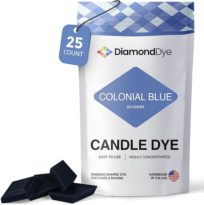 Colonial Blue Candle Dye - Made in The USA - Premium Colorants - Highly Concentrated - Popular Colors for Paraffin or Soy Wax - Great for Professionals or Hobbyist - 25 Dye Chips