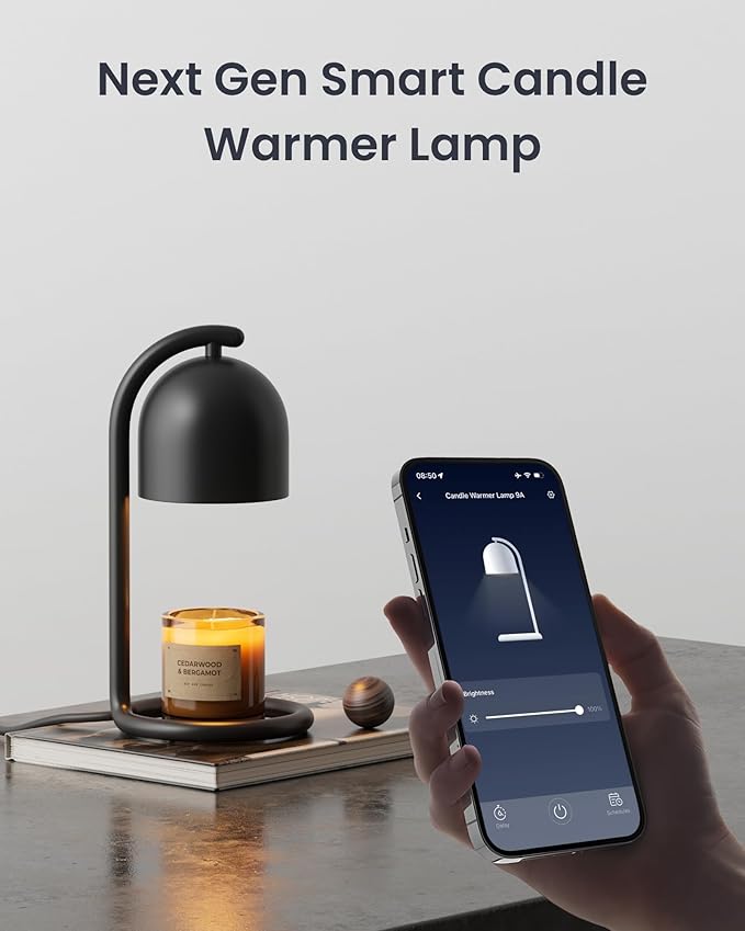 SwitchBot Smart Candle Warmer Lamp with Timer & Voice Control (Dark Black)