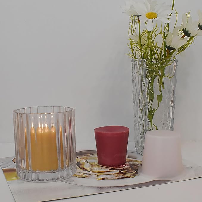 3 Pack Cylinder Candle Mold - Votive Candle - Silicone 3D Molds for Pray, Peony & Home Decor - Resin Casting & Soap Making Molds