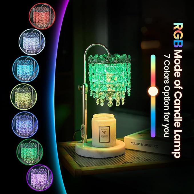 Candle Warmer Lamp with Timer Dimmer Adjustable Height for New Home Bedroom,Vintage Home Decor for Scented JaR 3 Bulbs for New Home Decor, Women Mom Christmas Birthday Gifts,Black (RGB Fgold)