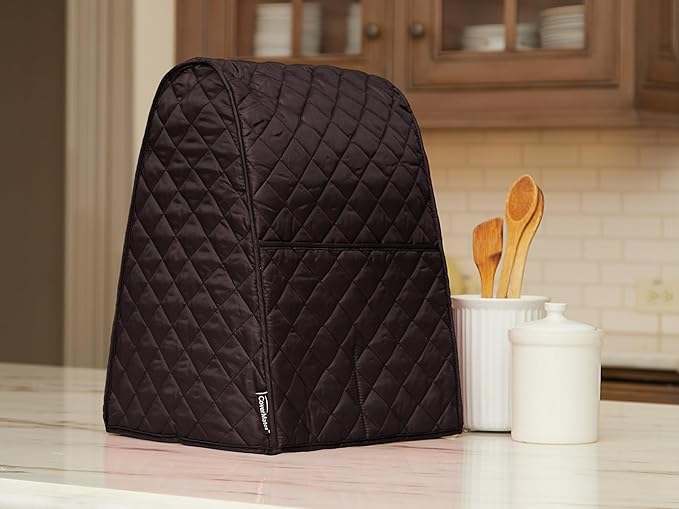 Covermates Keepsakes Blender Cover – Quilted Appliance Protector for Food Processors – Dust & Stain Resistant, Washable Slip‑On Design for Countertop Storage, Black