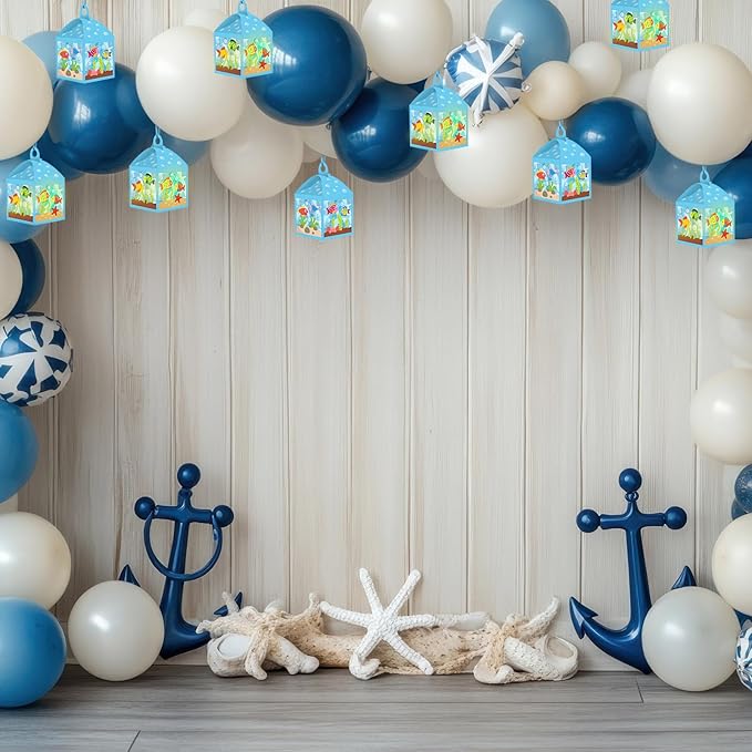 Simgoing 12 Sets Under The Sea Crafts with LED Candle Light DIY Summer Fish Fishbowl Tissue Paper Crafts Kits Make Your Own Under The Sea Party Aquarium for Summer Home Activities