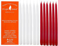 D'light Online Elegant 12" Holiday Taper Candles Premium Quality- Unscented, Hand-Dipped Tapered Candles, Dripless and Smokeless - Set of 12 (12 Inch, Holiday)