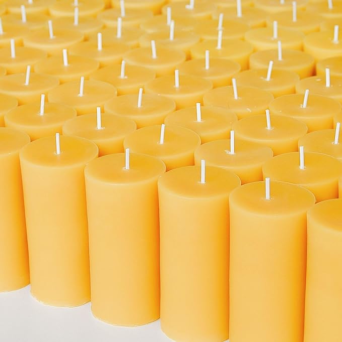 DEYBBY 2 x 4 inch Natural Beeswax Pillar Candles Set of 6, Smokeless Dripless Pure Beeswax Candle with Natural Scent for Room Decoration Prayer Party, Long Lasting Burn Time, Yellow Raw