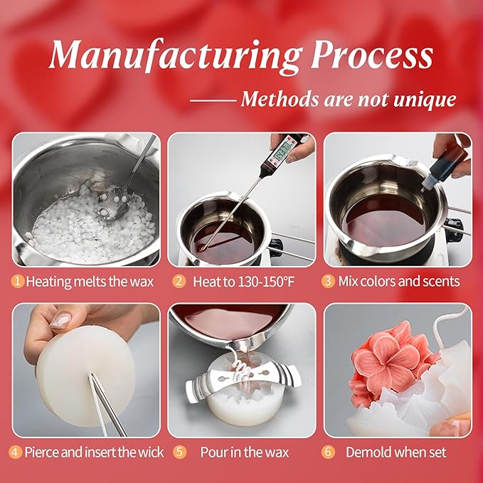 MGLIFEUL 2Pcs Frangipani Flower Candle Wax molds Silicone Shapes for Wax Candles Making Valentine Flower Silicone Large Candle Wax Making molds for Candles moldes de silicona Flores para velas