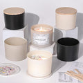 6Pcs Assorted Black and White Candle Jars for Making Candles, 12oz Empty Candle Jars with Bamboo Lids,Labels and 100g Crystal Rocks, Glass Jars for Candle Making, Candle Containers for DIY Gifts