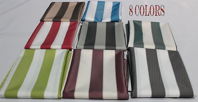 Mybecca Stripe Canvas Marine Fabric 600 Denier Indoor/Outdoor Burgundy/White 1 Yard 36"x58" (Cut Folded & Separately by Prime)