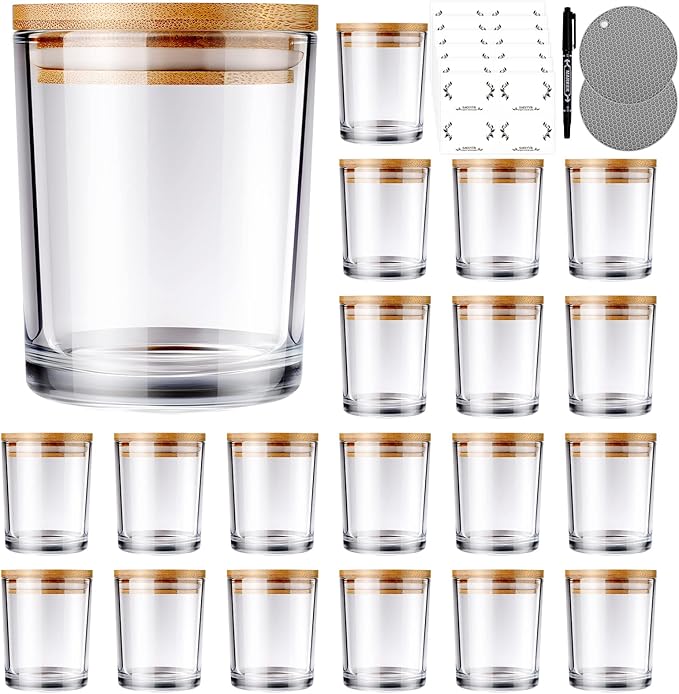 20 PCS Candle Jars,Candle Jars with Lids,Candle Making Kit,Bulk CandleJars For Candles