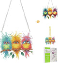 Masendp Small Bird Diamond Painting Hanging Ornament Kit, DIY Special Shaped Rhinestone Window Hanging Kit, Suitable for Home and Garden Wall Decoration Gifts