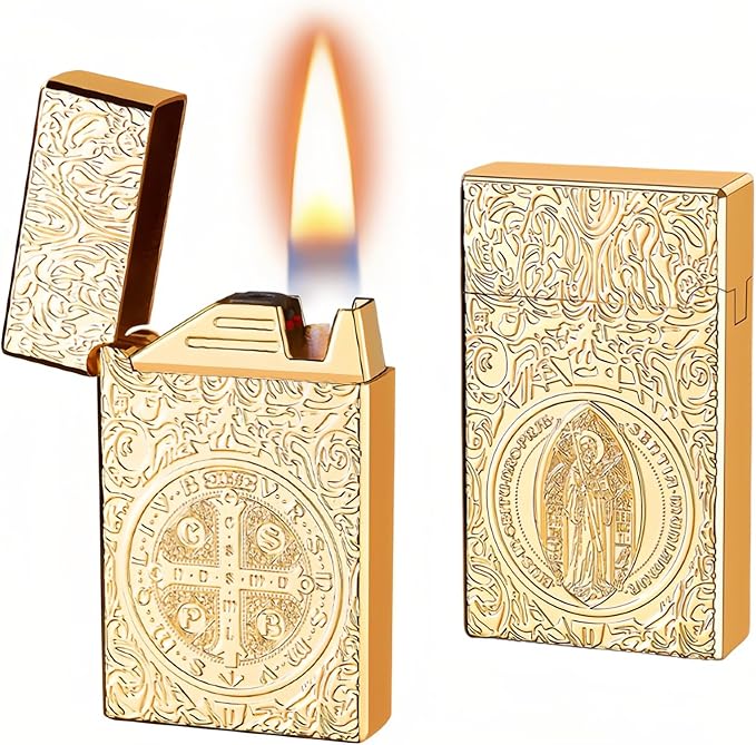 Smart Kerosene Lighter - 4 Ignition Modes (Voice/Gravity/Airflow/Tap), Loud Click & Soft Flame, USB-C Rechargeable and Refillable Lighters with Visible Fuel Window (No Fuel Included)