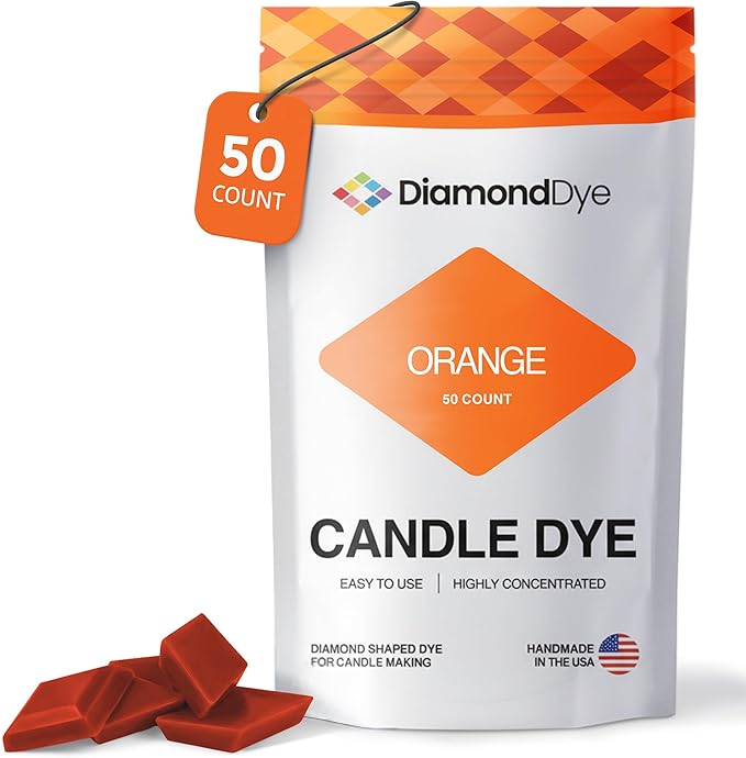 Orange Candle Dye - Made in The USA - Premium Colorants - Highly Concentrated - Popular Colors for Paraffin or Soy Wax - Great for Professionals or Hobbyist - 50 Dye Chips
