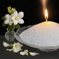 Aufien Candle Sand with Wicks,21.4 Oz Pearled Candle, DIY Bead Powder Sand Wax Making kit Refillable Non Toxic for Handmade, Wedding and Halloween Christmas Decorations White Orange Blossom Scented