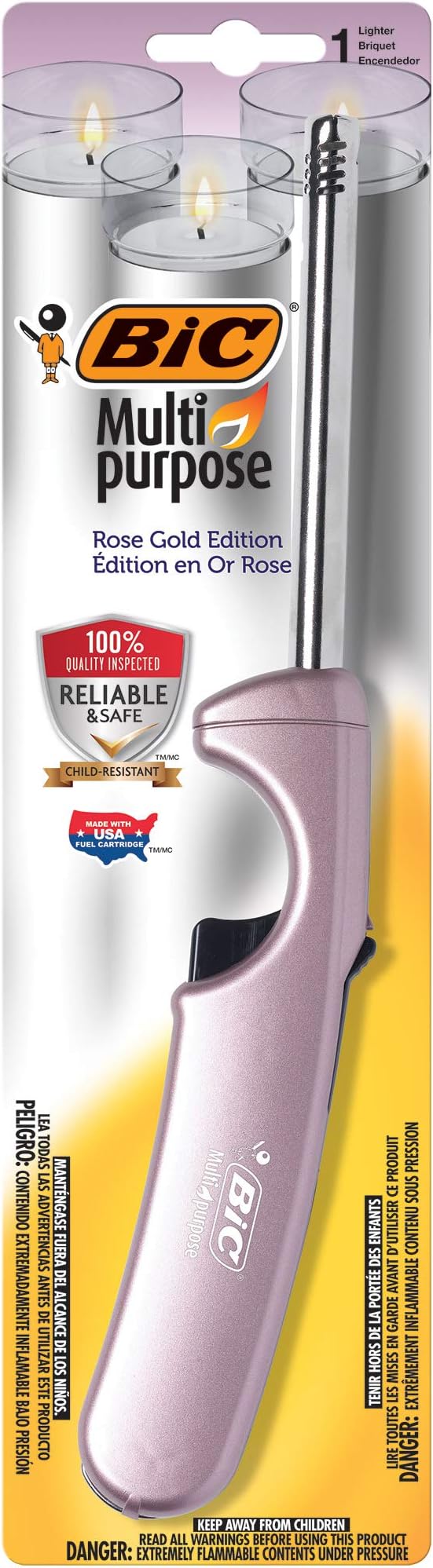BIC Multi-Purpose Rose Gold Edition Lighter, 1-Pack