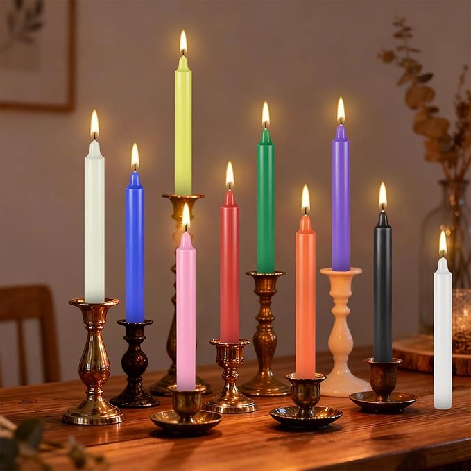 40 Pack Assorted Color Spell Chime Candles-4 Inch Mini Taper Candles-10 Colored Taper Candle,Long Burning Ritual Candles for Home Decor Kitchen Wedding Decoration,Witches & Spiritual Practices