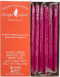 D'light Online Premium Quality Elegant 10" Berry Hot Pink - Fuchsia Taper Candles, Unscented, Hand-Dipped Tapered, Dripless and Smokeless - Set of 12 Individually Wrapped (10 Inch, Berry)