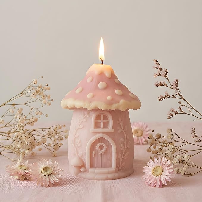 XIAOSHUI Mushroom House Silicone Candle Molds for Candles Making Resin Casting Aromatherapy