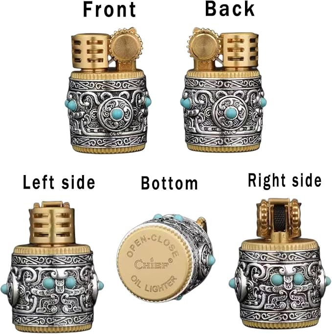 Vintage Candle Lighter, Cool Antique Refillable Kerosene Soft Flame Lighters for Candles, Unique Gift for Men