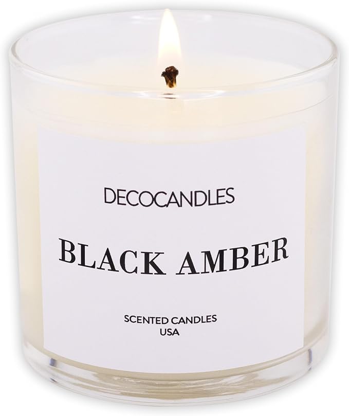 Urban Concepts by DECOCANDLES - Black Amber - Highly Scented Soy Candle - Long Lasting - Hand Poured in USA (6 Oz.)