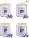 4 Pack Sage Candle Set, 30 oz 200 Hour Home Aromatherapy Jar Candles, Long Lasting Aromatherapy Candles for Bedrooms Yoga Rooms Lounges Gardens Patios Balconies and Camping