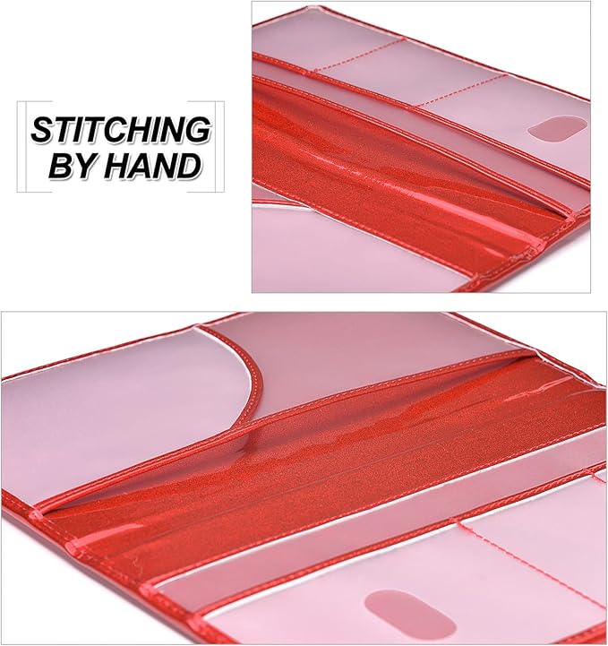 HERRIAT Car Registration and Insurance Card Holder,Glitter Leather Vehicle Glove Box Automobile Documents Paperwork Wallet Case Organizer for ID, Key Contact Information Cards,Men&Women