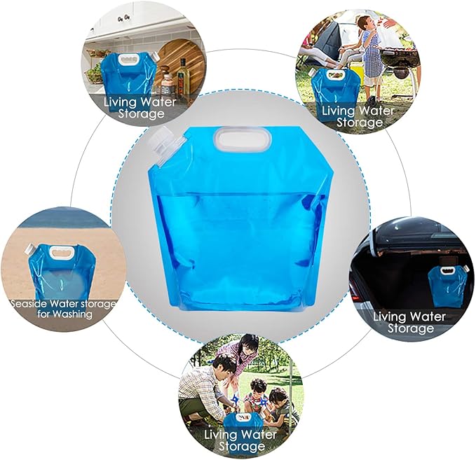 Collapsible Water Tank Container Bag, BPA Free Outdoor Folding Water Storage Carrier for Backpacking Camping Hiking Picnic BBQ Hurricane Flood Earthquake Emergencies