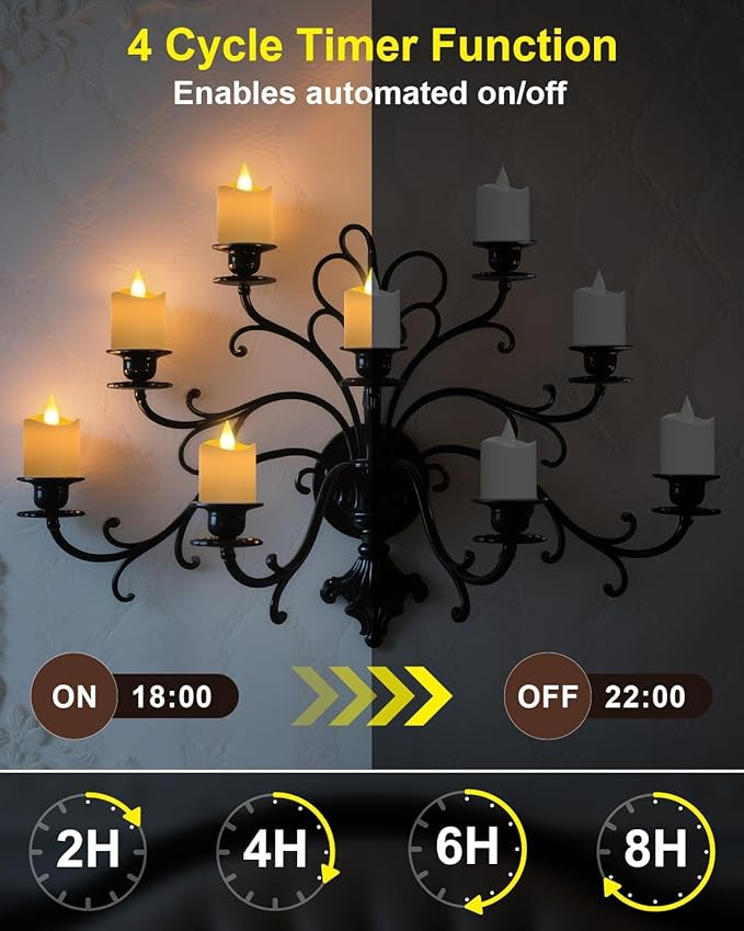 SoulBay Flameless Candles Rechargeable with Remote, 6pcs Electric LED Fake White Votive Candles with Charging Base and Timer, Flickering Decorative Lights for Home Table Holidays Christmas Décor