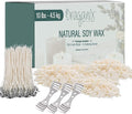 Oraganix 10 lbs Soy Wax DIY Candle Making Kit with 150 Pre-Waxed 6-Inch Wicks and 3 Centering Devices - Smooth Burning Wax for Craft Projects and Scented Project Creations