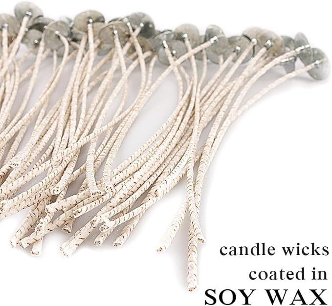 EricX Light 100 Piece 8 inch Soy Wax Candle Wick, Cotton and Paper Interwoven core, Large, for Candle Making, Candle DIY