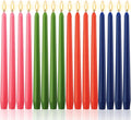 MTLEE 16 Pcs 10 Inch Long Tapered Candle Stick Bulk Smokeless Unscented Burning Candlestick Paraffin Wax with Cotton Wick for Valentine's Day Baby Shower Wedding Holiday Party Church (Multicolored)