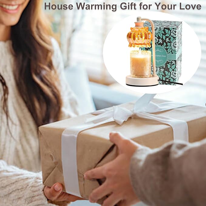 TOFUNTOY Candle Warmer Lamp with Timer, Dimmable Candle Lamp Wax Melt Warmer with 2 Bulbs, Electric Candle Warmer Light for Bedroom Living Room Birthday Christmas Gifts for Women Mom