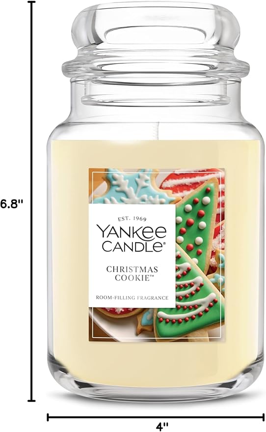 Yankee Candle Christmas Cookie Scented Candle, 22oz Large Jar with up to 150 Hour Burn Time, Giftable