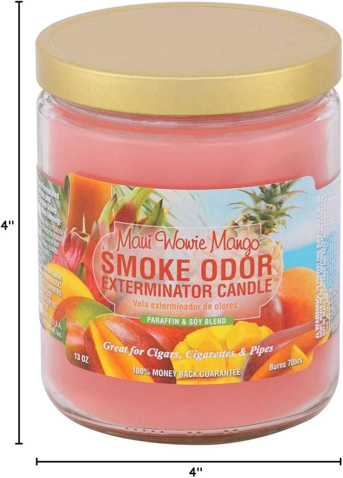 Smoke Odor Exterminator 13oz Jar Candle, Maui Wowie Mango