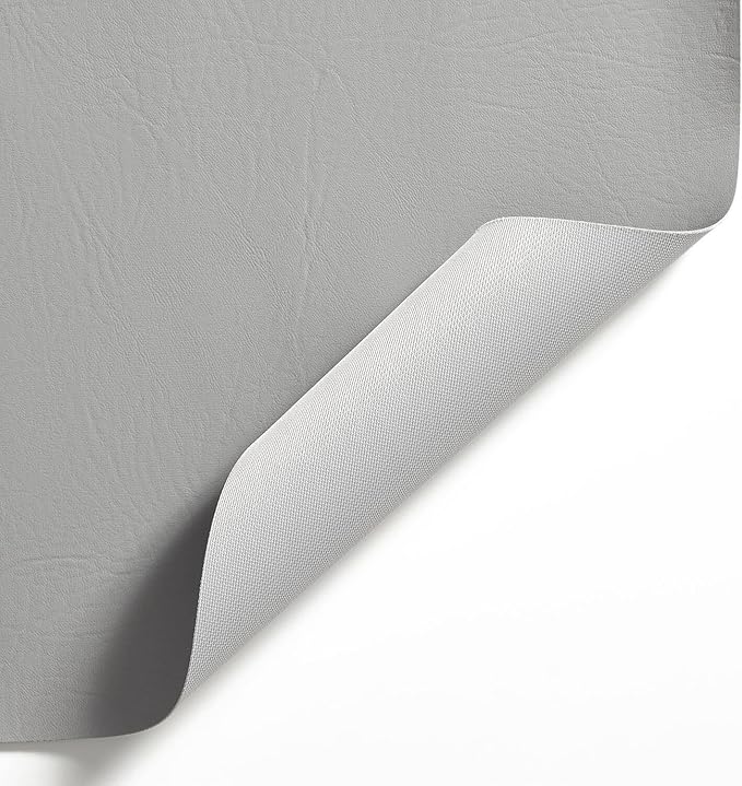 Ottertex Vinyl Fabric Faux Leather Pleather Upholstery 54" Wide by The Yard (10 Yard, Silver)