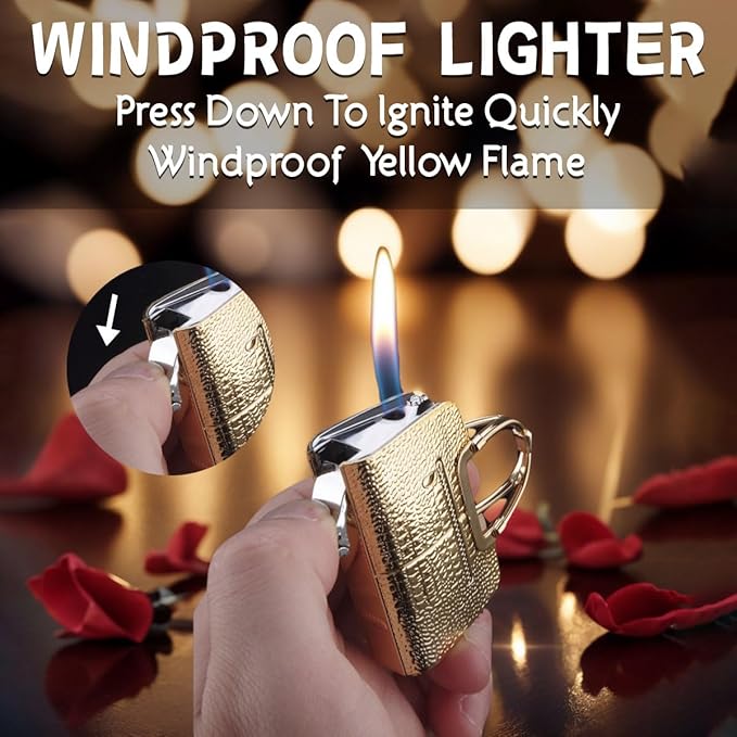 Cute Pretty Lighter Butane, Soft Flame Lighters Fashion Nice Lighter, Unique for Women Candles Gift Camping BBQ (No Butane Fule) (05#)