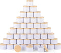 BOTINXIS 48 Pcs 4oz Matte White Candle Tins - Bulk Empty Candle Jars with Wood Grain Lids, Candle Making Kit for Adults