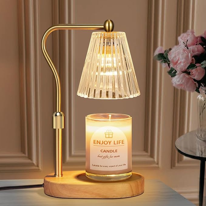 seenlast Candle Warmer Lamp with Timer Dimmer Adjustable Height for New Home Bedroom, Vintage Home Decor for Scented Jar