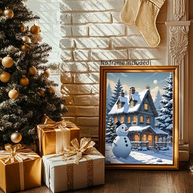 QZOTRXI Christmas Diamond Painting Kits for Adults DIY, 5D Snowman Winter Landscape Diamond Art for Beginners,Round Full Drill Paintings with Diamonds Gem Art for Home Wall Decor 20x24 Inch