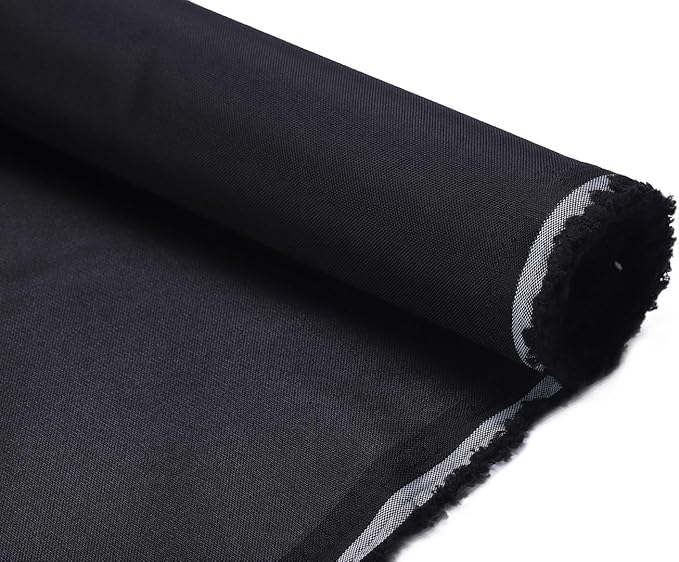 Mybecca Waterproof Canvas Marine Fabric 600 Denier Indoor/Outdoor PU Backing UV Protector Black 1 Yard