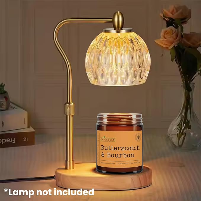 Wickless Butterscotch Bourbon Scented Candles for Candle Warmer Lamp, Many Scents to Choose, 100% Non-Toxic Soy Wax, Candle Melts for Warming Plate, Handmade in The USA (Butterscotch & Bourbon)