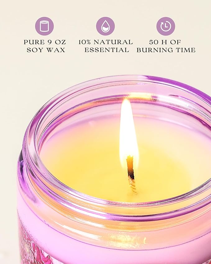 AOOVOO Dreamy Garden Odor Eliminating Highly Fragranced Candle - Eliminates 95% of Pet, Smoke, Food, and Other Smells Quickly, Non Toxic Air Freshing Soy Candle, 9 oz Up to 50 Hours Burn time