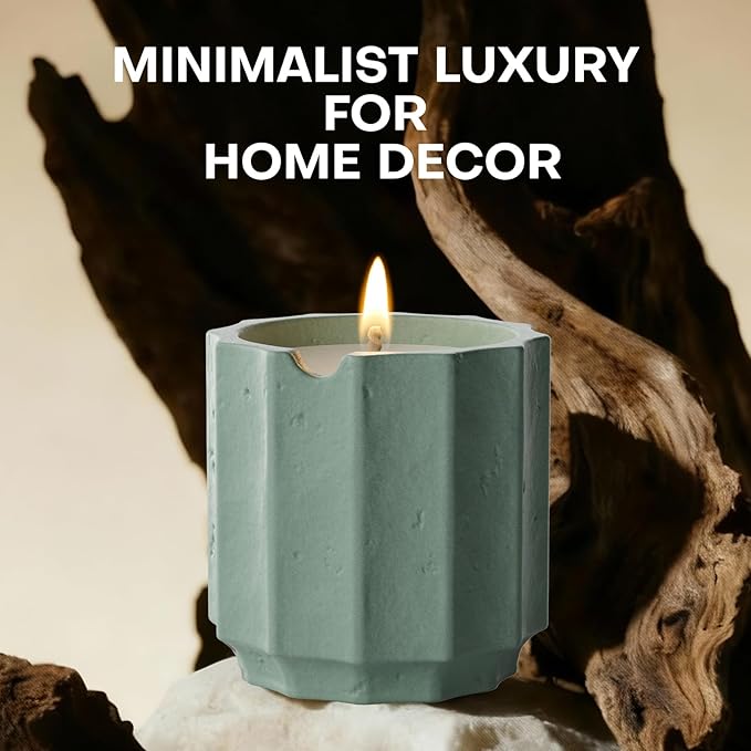 Scented Candles Set for Home, Natural Soy Wax Candle Gift, Non-Toxic Cement Jar Candles, Luxury Aromatherapy for Stress Relief, Highly Scented, Gifts for Women and Men (Mint & Rosemary)